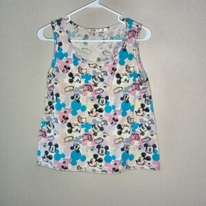 🦋 UNIQLO Disney Mickey Mouse Tank Top Large White Cotton Large
